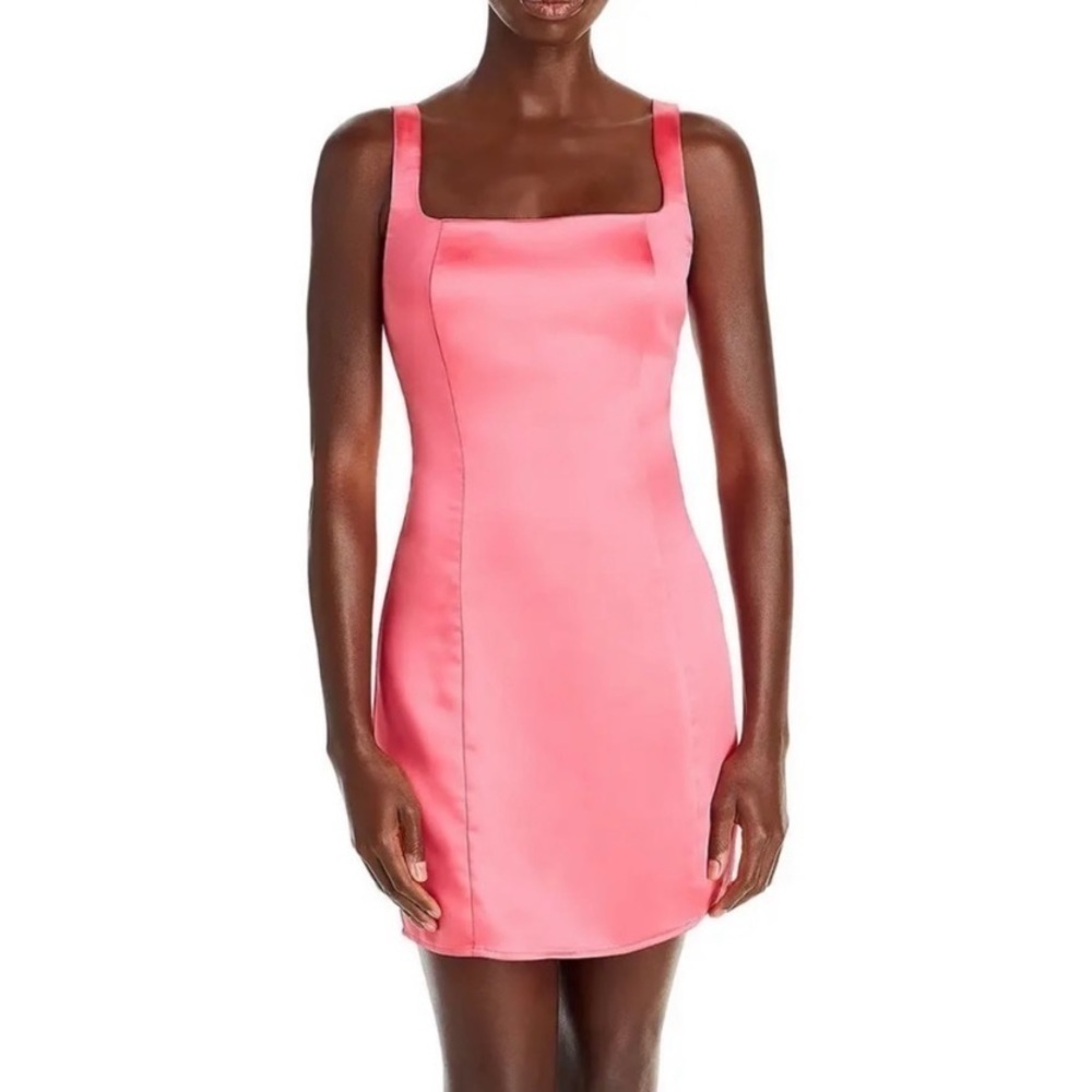 AQUA WOMENS SATIN SLEEVELESS MINI BODYCON DRESS size Small